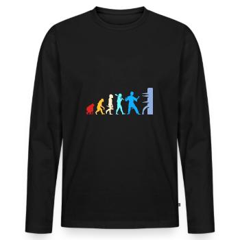 Wing Chun - Männer Premium Bio Langarmshirt - Schwarz - Vorne - Nico (187cm)