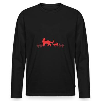 Katzenrettung Tierrechte Tierrettung Tierheim - Männer Premium Bio Langarmshirt - Schwarz - Vorne - Nico (187cm)