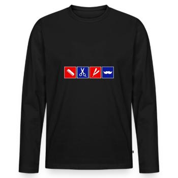 Barber - Men's Premium Organic Long Sleeve Shirt - black - Front - Nico (187cm)