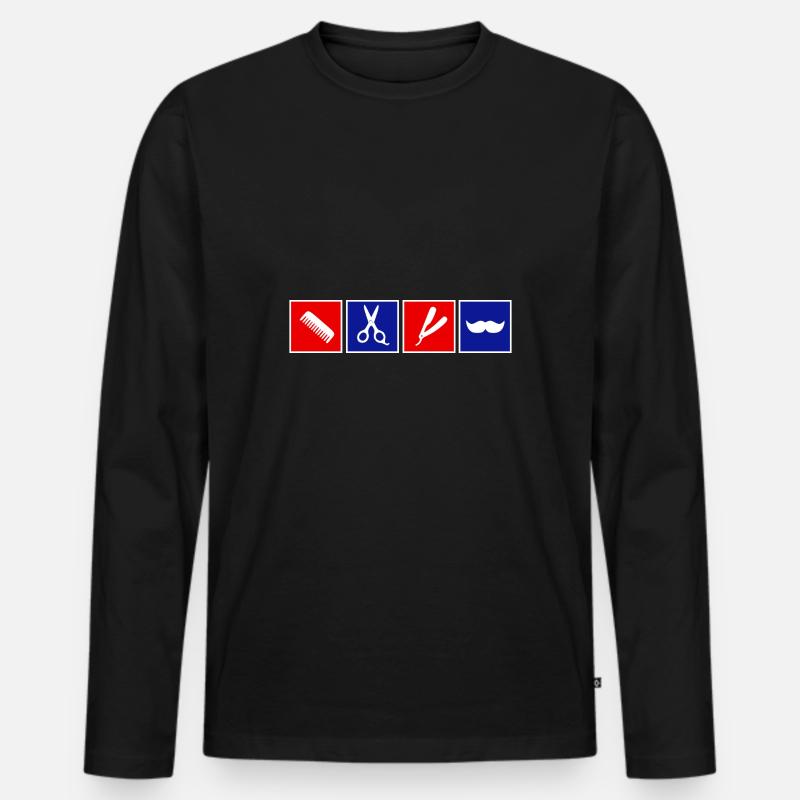 Barber - Männer Premium Bio Langarmshirt - Schwarz