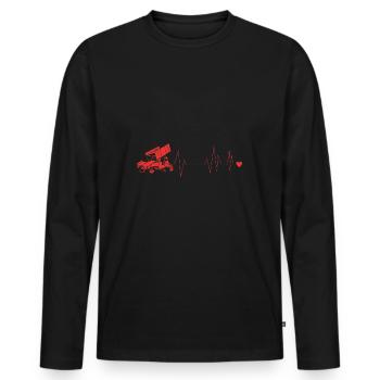 Course sur piste de terre battue - T-shirt manches longues Premium bio Homme - noir - Devant - Nico (187cm)