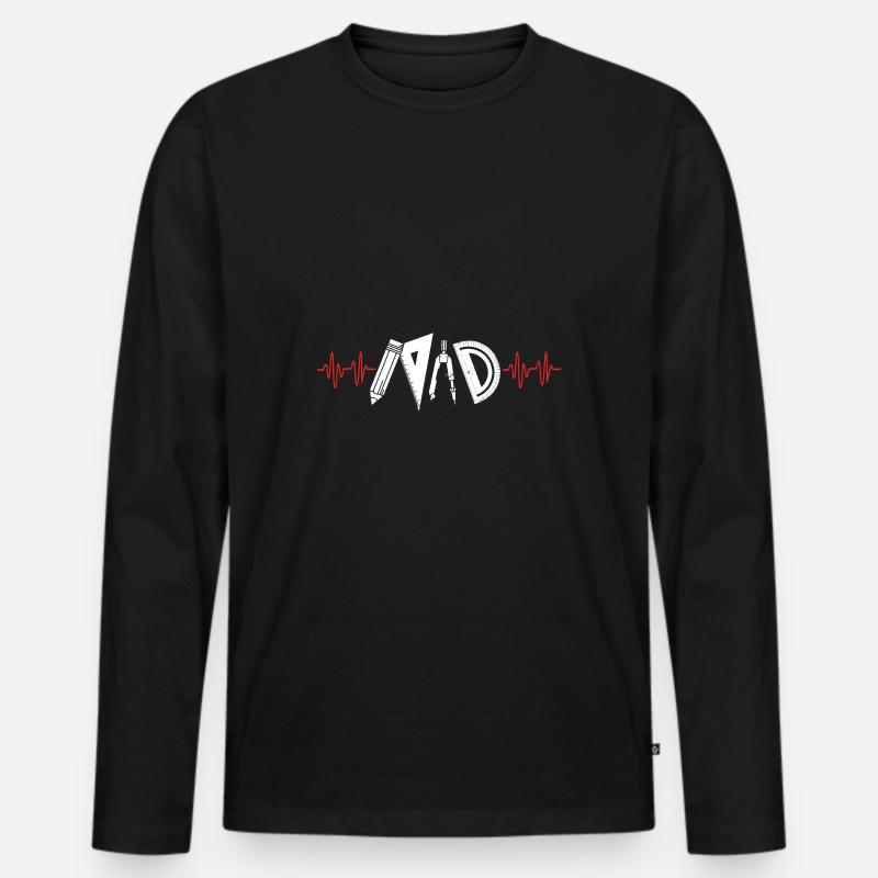 Architektur - Männer Premium Bio Langarmshirt - Schwarz
