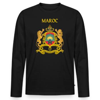 Königreich Marokko - Männer Premium Bio Langarmshirt - Schwarz - Vorne - Nico (187cm)
