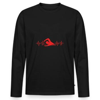 Swimming Swimmers Swimming Pool Swimming Instructors - Men's Premium Organic Long Sleeve Shirt - black - Front - Nico (187cm)