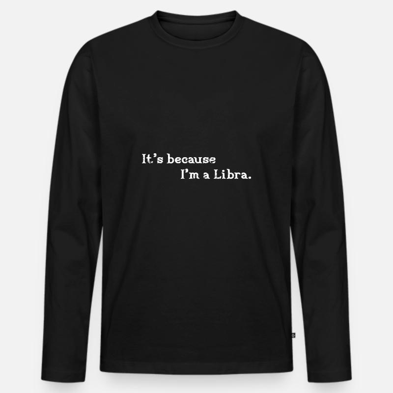 Sternzeichen Waage - Männer Premium Bio Langarmshirt - Schwarz