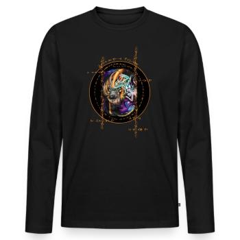 horned gods - T-shirt manches longues Premium bio Homme - noir - Devant - Nico (187cm)