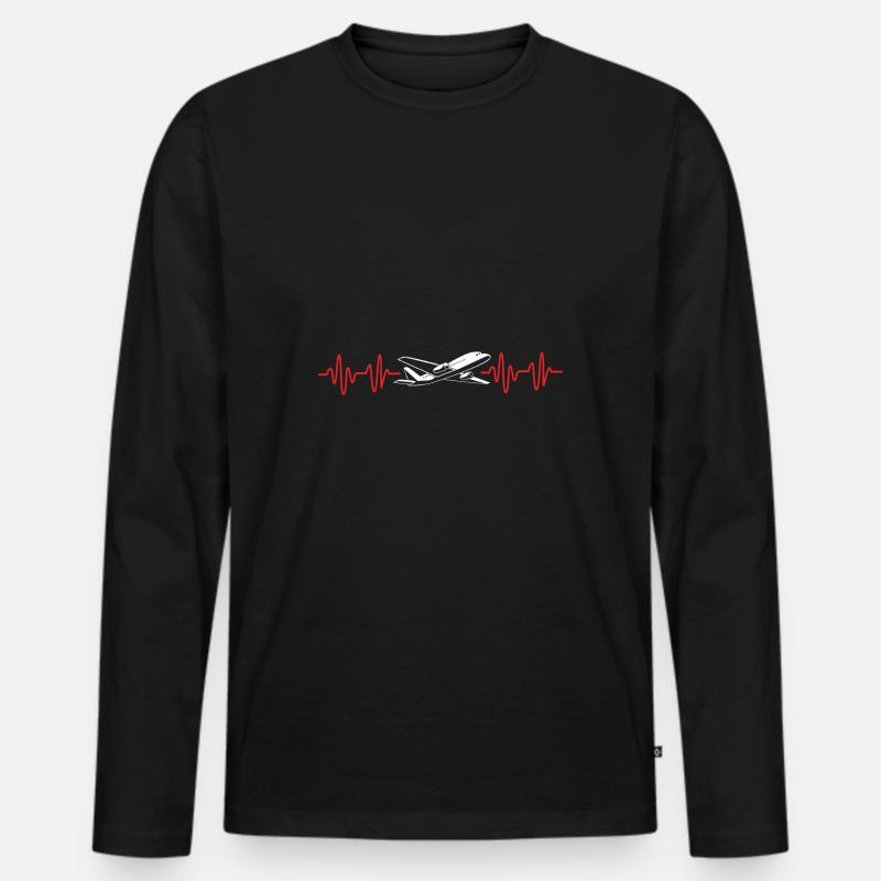 Fluglotse - Männer Premium Bio Langarmshirt - Schwarz