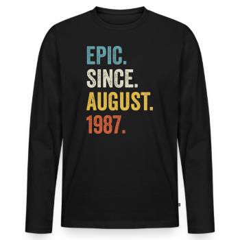 Epic Since August 1987 35e anniversaire - T-shirt manches longues Premium bio Homme - noir - Devant - Nico (187cm)