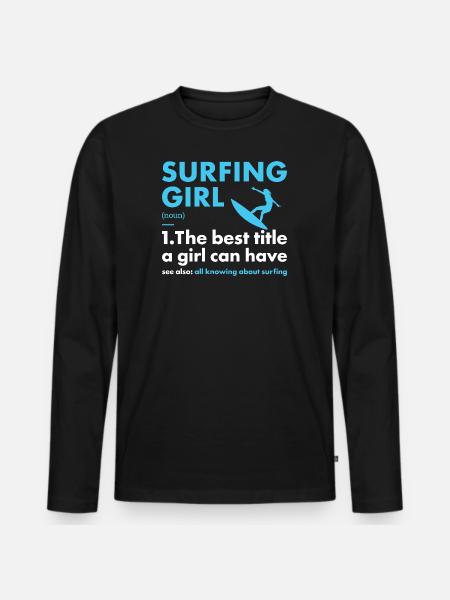 Sport Fille Surf - T-shirt manches longues Premium bio Homme - noir