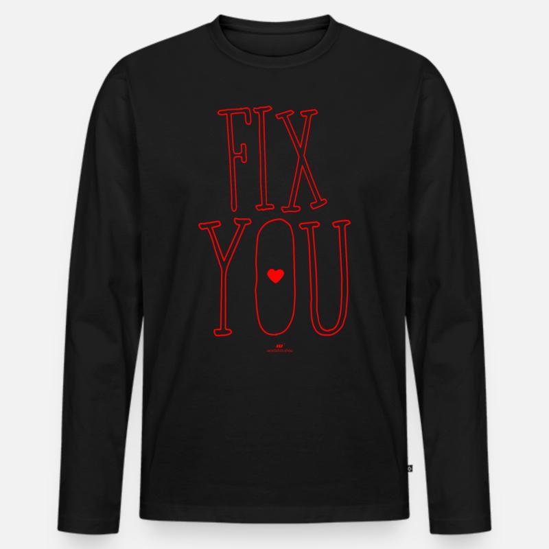 Fix you - Männer Premium Bio Langarmshirt - Schwarz