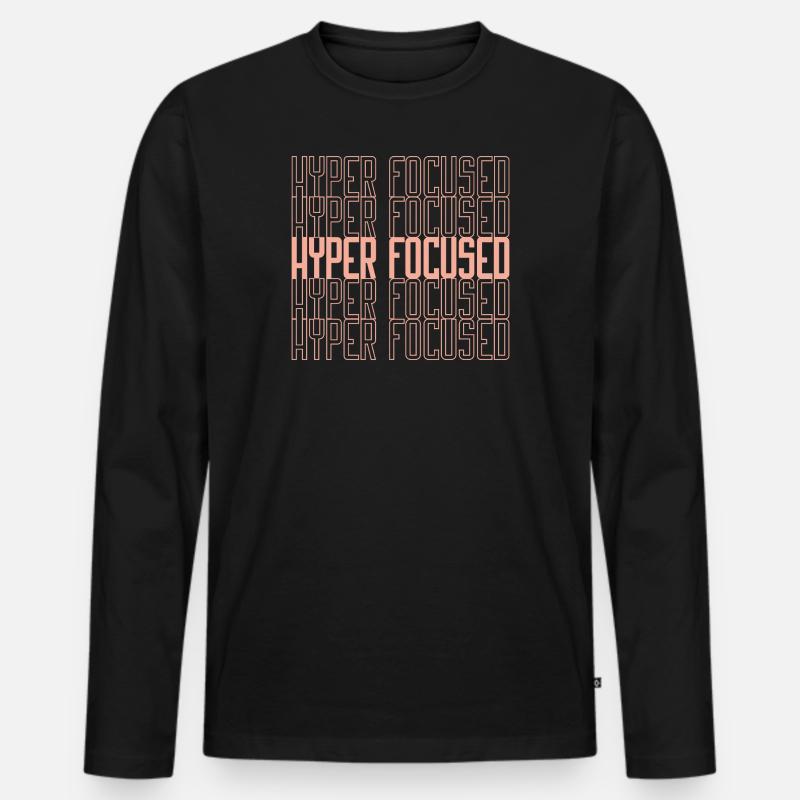 hyperfocused in gelb - Männer Premium Bio Langarmshirt - Schwarz