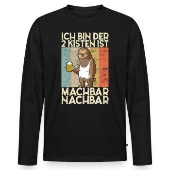 2 Kisten sind machbar Nachbar Einweihung Geschenk - Männer Premium Bio Langarmshirt - Schwarz - Vorne - Nico (187cm)