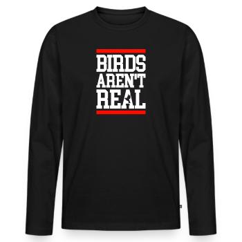 Birds aren't real Demonstration - Männer Premium Bio Langarmshirt - Schwarz - Vorne - Nico (187cm)