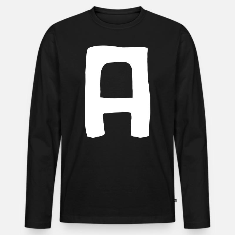 A Vektor - Männer Premium Bio Langarmshirt - Schwarz