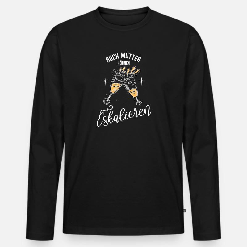 Mama Party | Mutter - Männer Premium Bio Langarmshirt - Schwarz