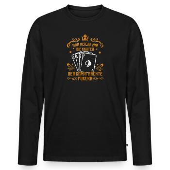 Roi du jeu de cartes de poker | Skat - T-shirt manches longues Premium bio Homme - noir - Devant - Nico (187cm)