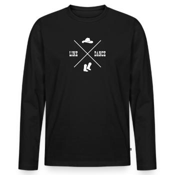 Line Dancing | Line Dance - Men's Premium Organic Long Sleeve Shirt - black - Front - Nico (187cm)