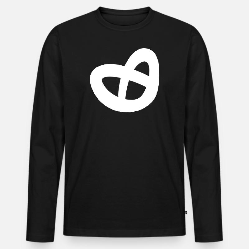 Brezel - Männer Premium Bio Langarmshirt - Schwarz