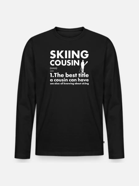 Sport Cousin Skiing - Men's Premium Organic Long Sleeve Shirt - black