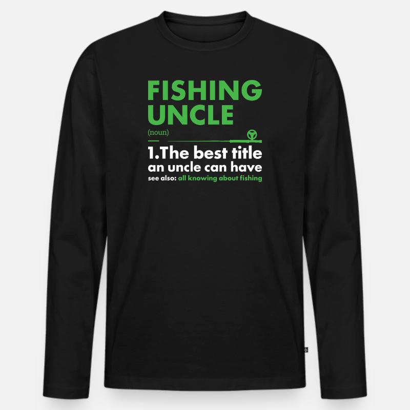 Fisher Uncle Definition Fishing - Männer Premium Bio Langarmshirt - Schwarz