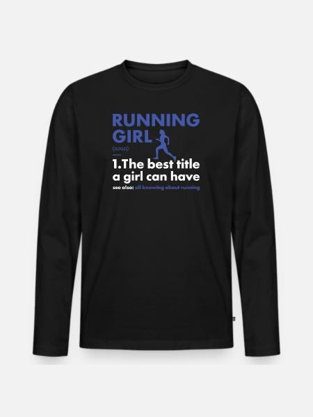 Sport Girl Running - Men's Premium Organic Long Sleeve Shirt - black