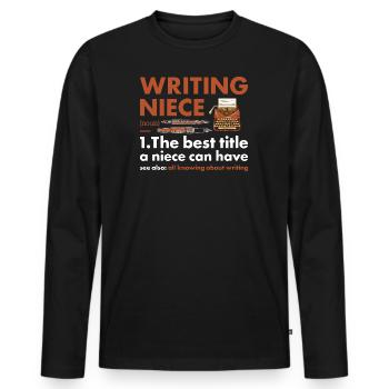 Writer Niece Definition Writing - Men's Premium Organic Long Sleeve Shirt - black - Front - Nico (187cm)