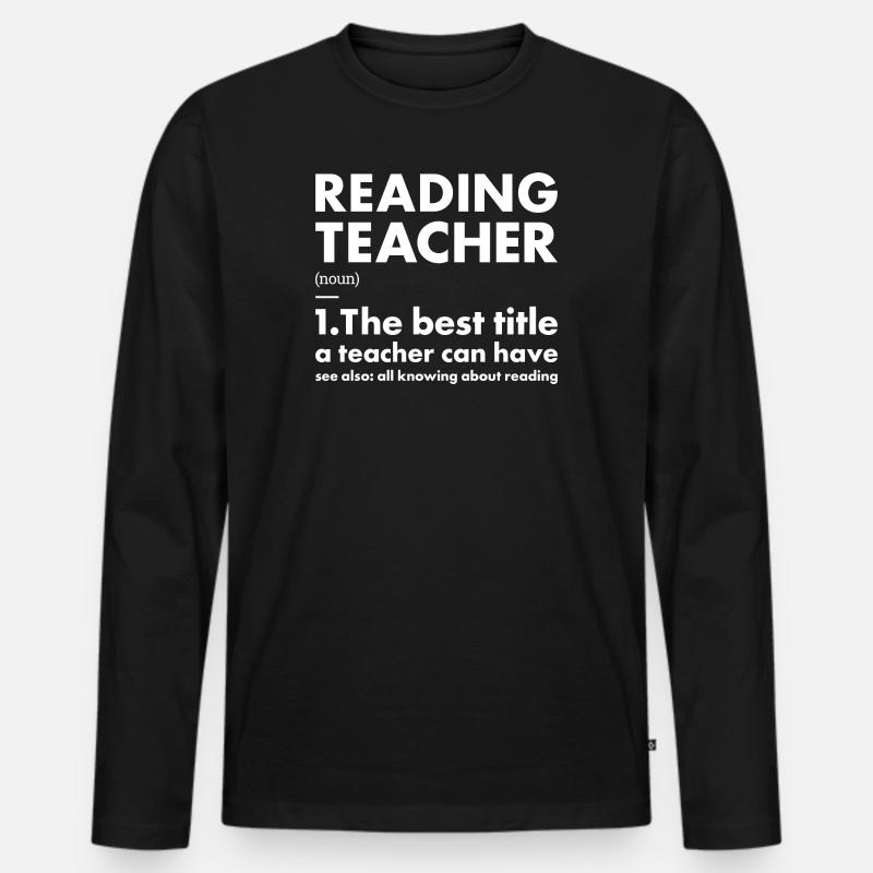 Reader Teacher Definition Reading - Männer Premium Bio Langarmshirt - Schwarz