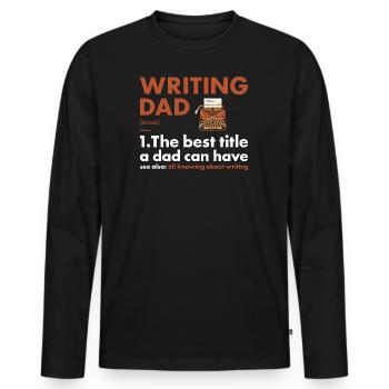 Writer Dad Definition Writing - Men's Premium Organic Long Sleeve Shirt - black - Front - Nico (187cm)