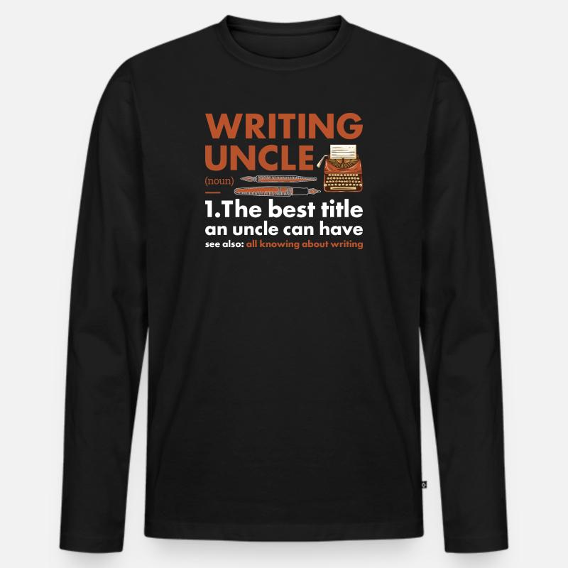 Writer Uncle Definition Writing - Männer Premium Bio Langarmshirt - Schwarz