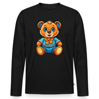 Pretty Teddy - Men's Premium Organic Long Sleeve Shirt - black - Front - Nico (187cm)