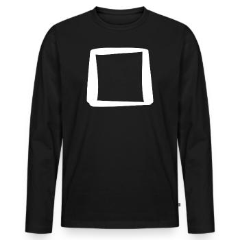Case carrée à cocher - T-shirt manches longues Premium bio Homme - noir - Devant - Nico (187cm)