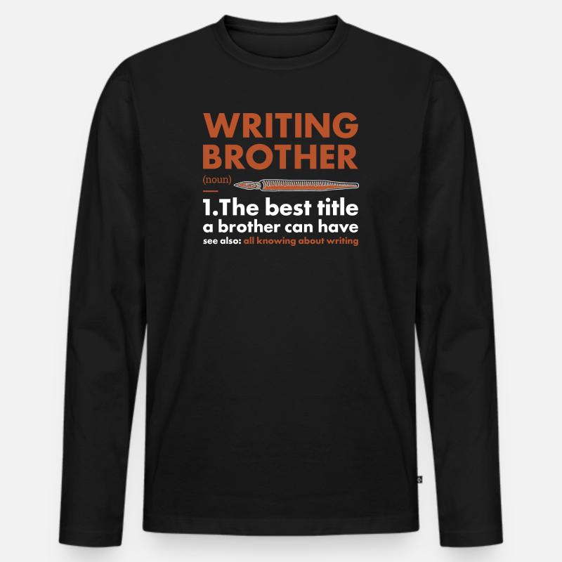 Writer Brother Definition Writing - Männer Premium Bio Langarmshirt - Schwarz