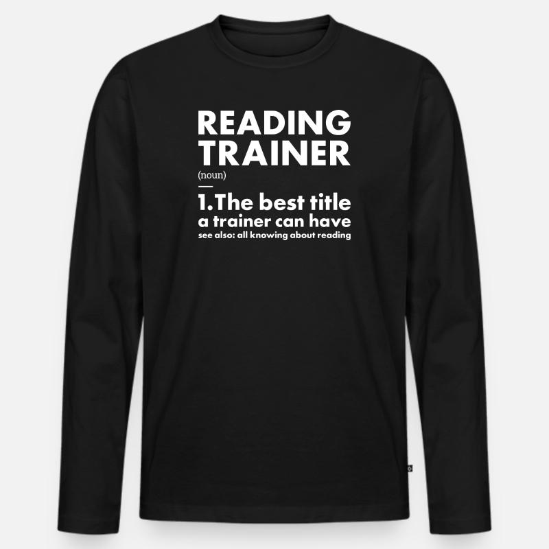Reader Trainer Definition Reading - Männer Premium Bio Langarmshirt - Schwarz