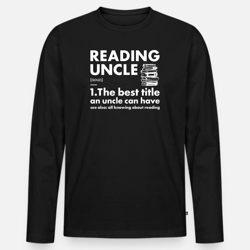 Reader Uncle Definition Reading - Men's Premium Organic Long Sleeve Shirt - black