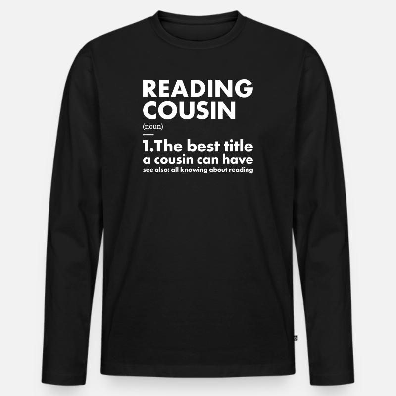 Reader Cousin Definition Reading - Männer Premium Bio Langarmshirt - Schwarz