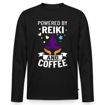 Reiki Healer Energy Healing Music Master Stone - Men's Premium Organic Long Sleeve Shirt - black - Front - Nico (187cm)