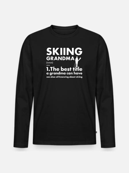 Sport Grandma Skiing - Men's Premium Organic Long Sleeve Shirt - black