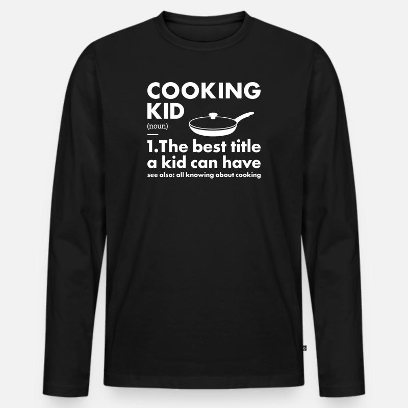 Cook Kid Definition Cooking - Männer Premium Bio Langarmshirt - Schwarz