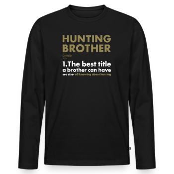 Hunter Brother Definition Hunting - Men's Premium Organic Long Sleeve Shirt - black - Front - Nico (187cm)
