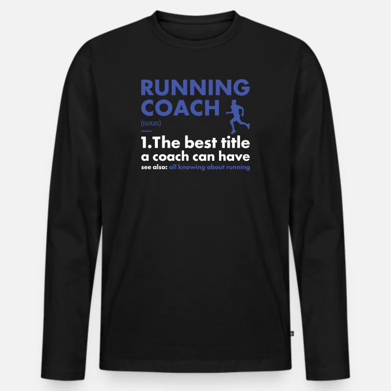 Sport Coach Running - Männer Premium Bio Langarmshirt - Schwarz