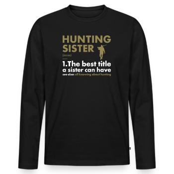 Hunter Sister Definition Hunting - Men's Premium Organic Long Sleeve Shirt - black - Front - Nico (187cm)