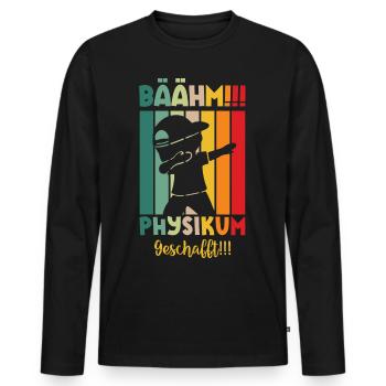 Physikum geschafft!!! Medizinstudent Universität - Männer Premium Bio Langarmshirt - Schwarz - Vorne - Nico (187cm)