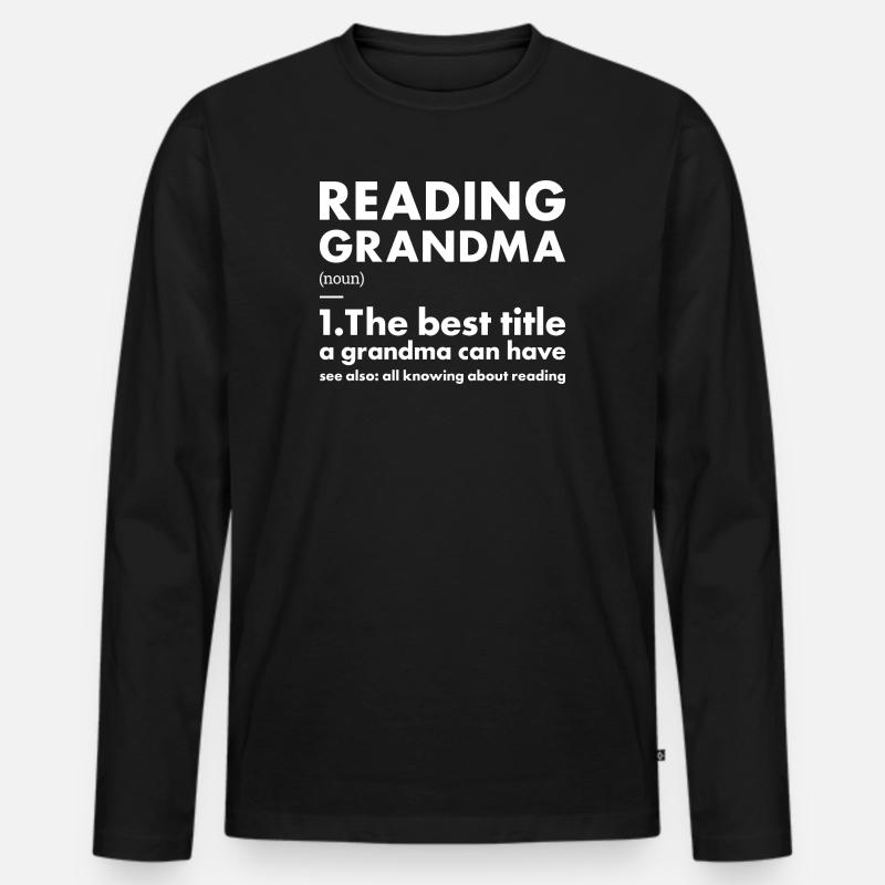 Reader Grandma Definition Reading - Männer Premium Bio Langarmshirt - Schwarz