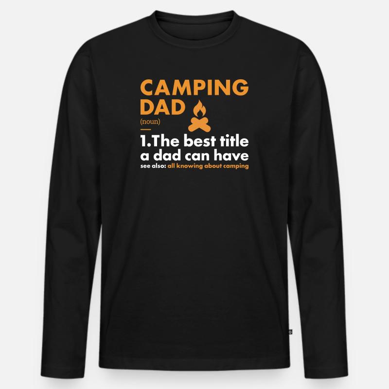 Camper Dad Definition Camping - Männer Premium Bio Langarmshirt - Schwarz