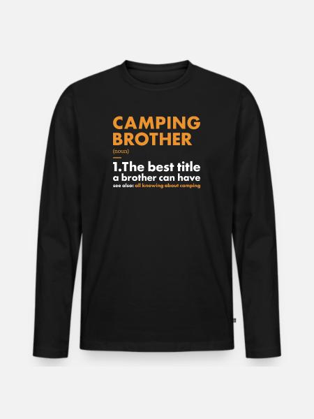 Camper Brother Definition Camping - Men's Premium Organic Long Sleeve Shirt - black