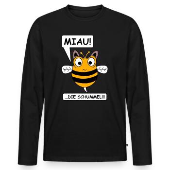 Die Schimmel | Hummel | lustige Bilder, Tierschutz - Männer Premium Bio Langarmshirt - Schwarz - Vorne - Nico (187cm)