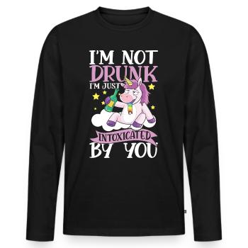 I'm Not Drunk I'm Just Intoxicated By You - Männer Premium Bio Langarmshirt - Schwarz - Vorne - Nico (187cm)