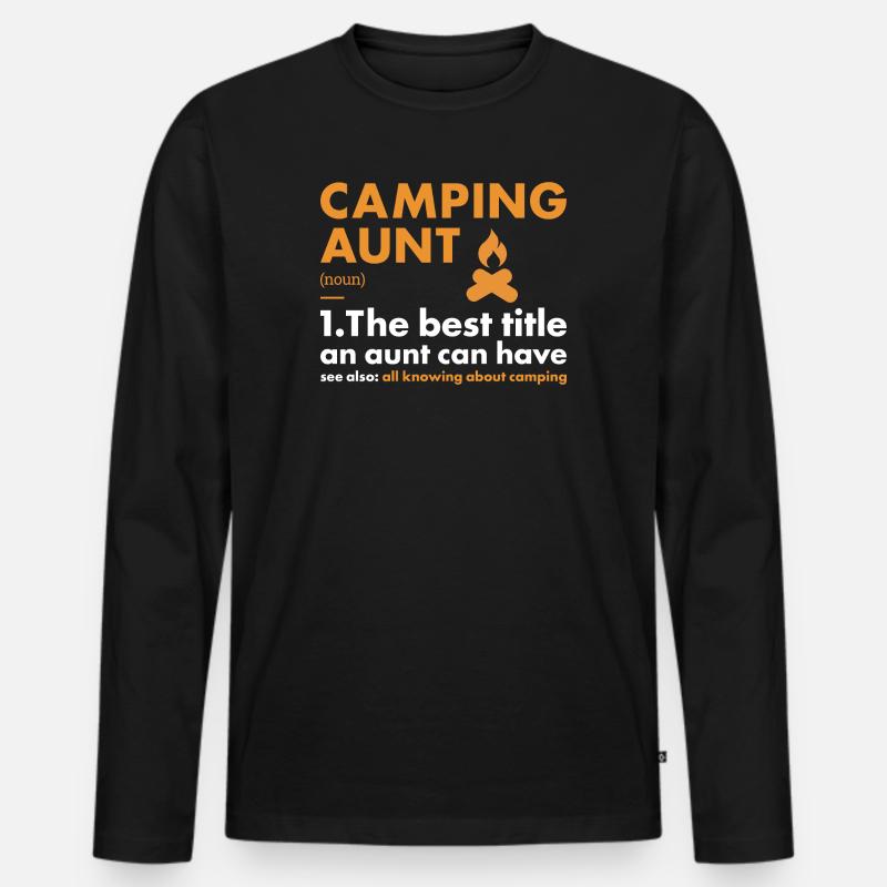 Camper Aunt Definition Camping - Männer Premium Bio Langarmshirt - Schwarz