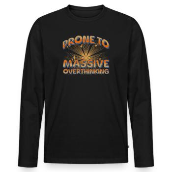 Neige zu massivem overthinking - Männer Premium Bio Langarmshirt - Schwarz - Vorne - Nico (187cm)