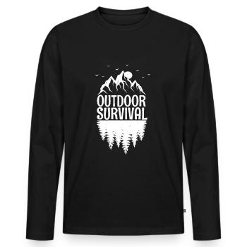 Survival Outdoor - Men's Premium Organic Long Sleeve Shirt - black - Front - Nico (187cm)